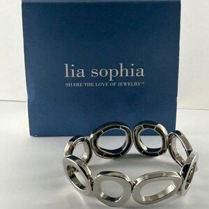 Lia Sophia Moondance Silver Stretch Bangle Bracelet